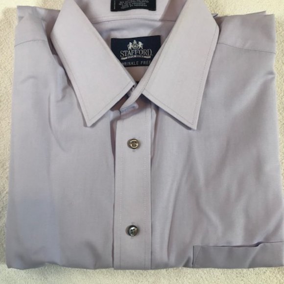 Men's Stafford  Dress Shirt, Size: Large,  Neck 16.5,  Arm 32/33, Light Purple - Picture 2 of 3